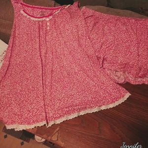 George 2 piece peach n white sleeveless PJ Short